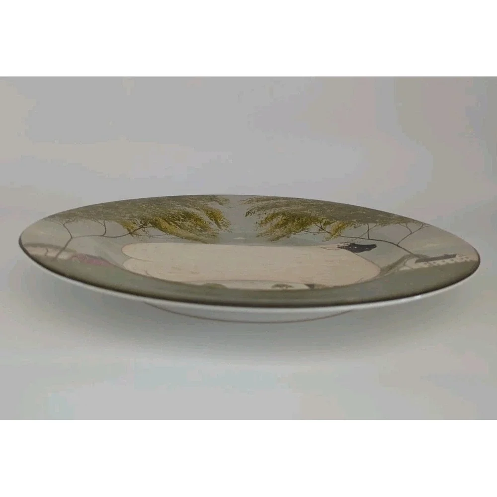 Warren Kimble Sakura NY Animal Collection Sheep Salad Plate 8 Inch Folk Art